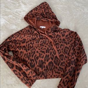 Socialite cheetah crop hoodie